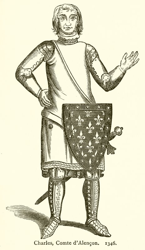 Charles, hrabě z Alenconu. 1346 od English School