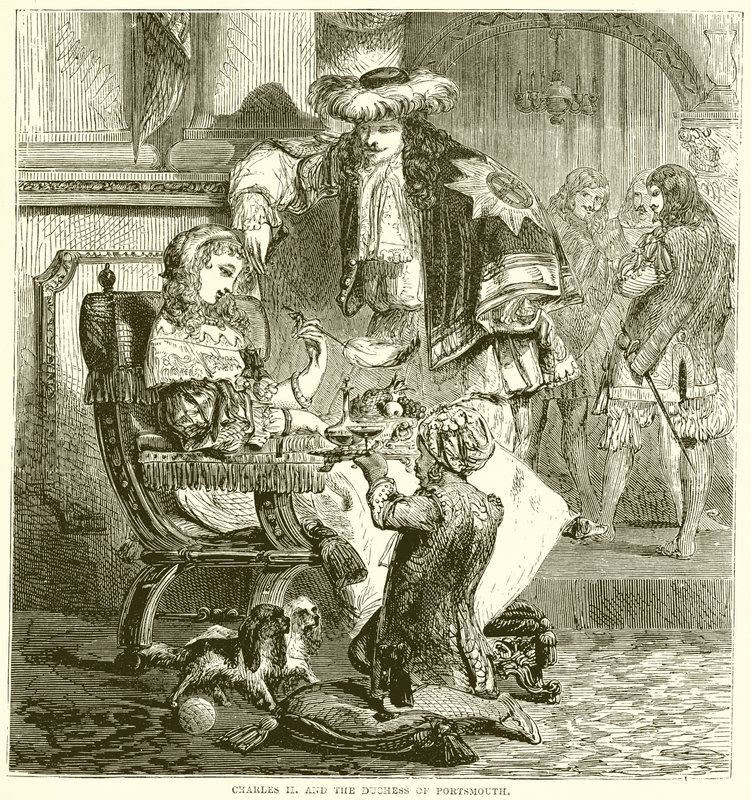 Charles II a vévodkyně z Portsmouthu od English School