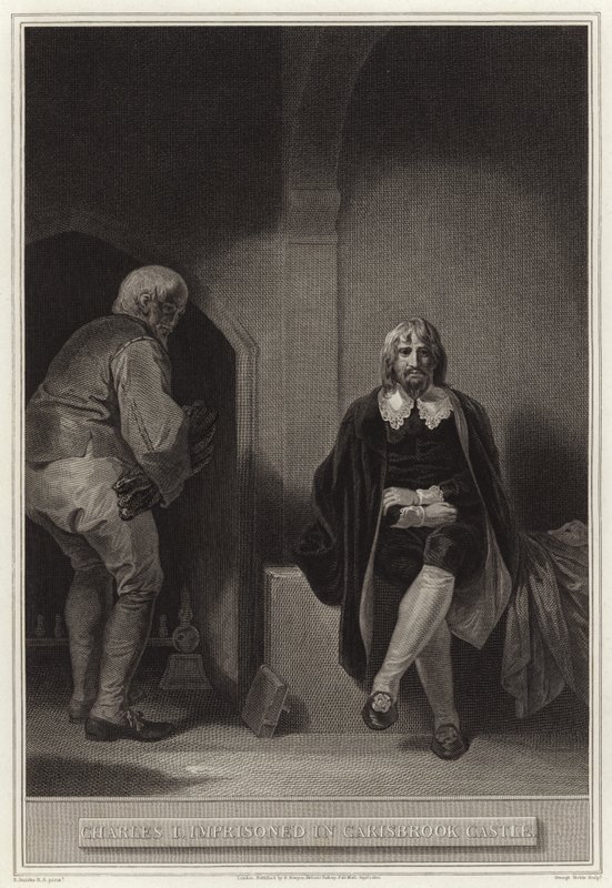 Karel I. uvězněn na zámku Carisbrooke od English School