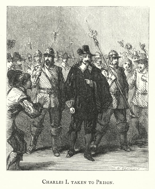 Karel I. odvezen do vězení (rytina) od English School