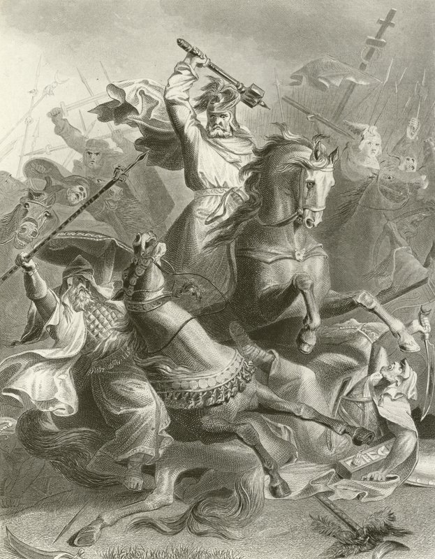 Charles Martel v Tours od English School
