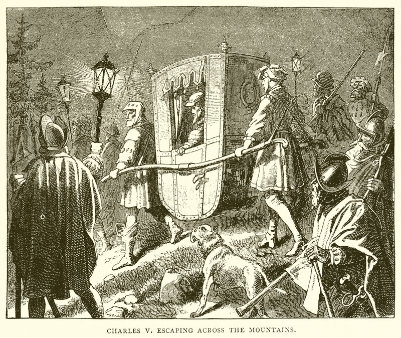 Charles V. Útěk přes hory od English School