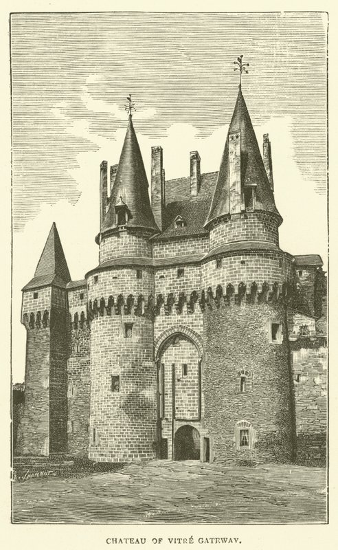 Chateau of Vitre Gateway (rytina) od English School