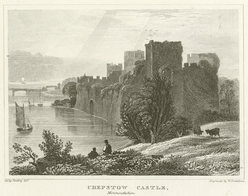 Hrad Chepstow, Monmouthshire (rytina) od English School
