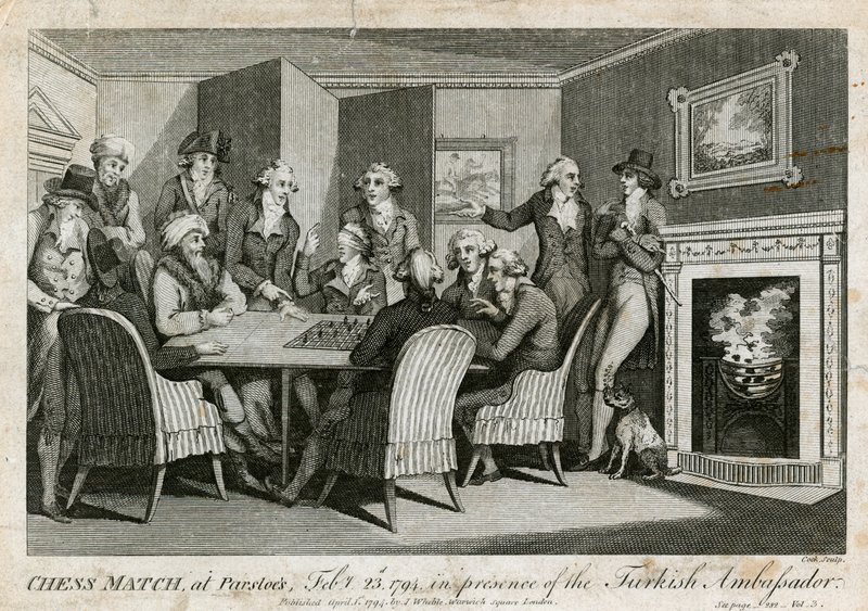 Šachový zápas v Parsloes, 23. února 1794, za přítomnosti tureckého velvyslance od English School