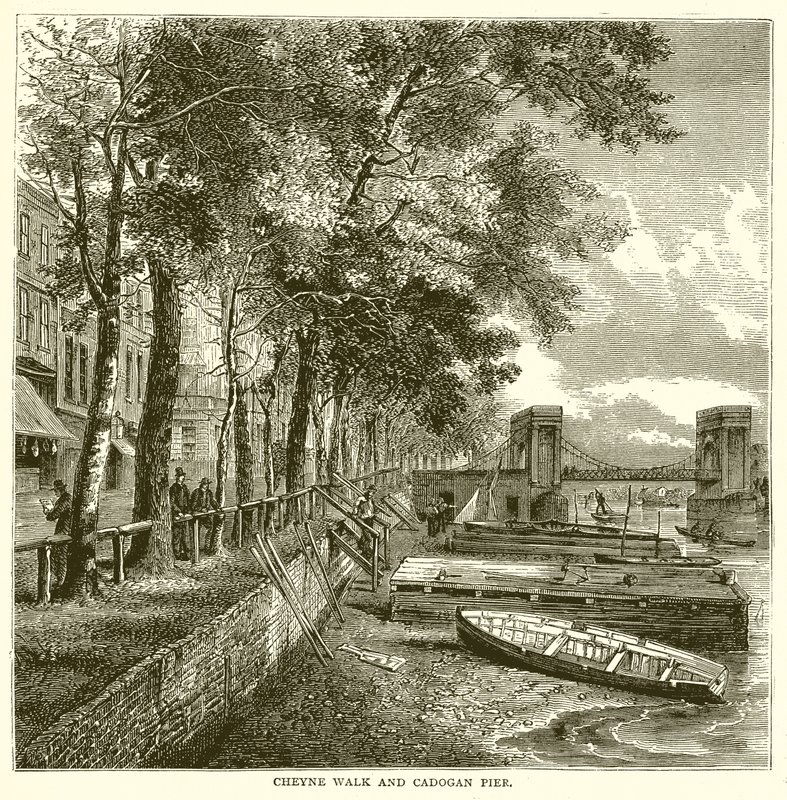 Cheyne Walk a Cadogan Pier od English School