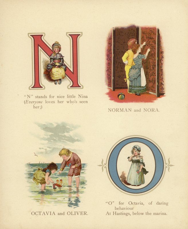 Dětská jména: Norman, Nora, Octavia, Oliver (barva lito) od English School