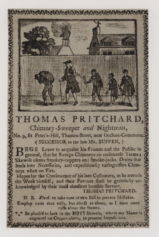 Kominíci, Thomas Pritchard, vizitka od English School