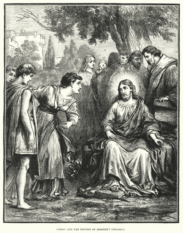 Kristus a matka Zebedeových dětí (rytina) od English School