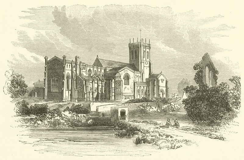 Christchurch Abbey (rytina) od English School