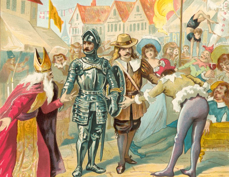Christian a Faithful procházejí Vanity Fair, odolávají pověrám a lehkovážnosti od English School