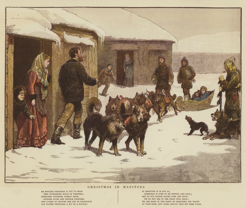 Vánoce v Manitobě (chromolitho) od English School