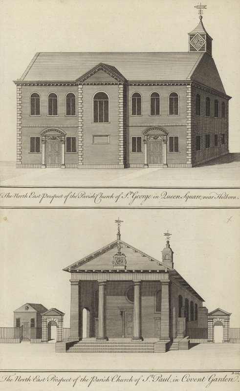 Kostel St George, Queen Square, poblíž Holborn a Church of St Paul, Covent Garden od English School