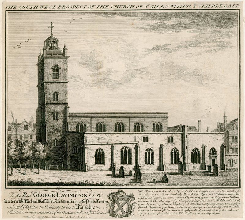Kostel St Giles Without Cripplegate, Londýn od English School