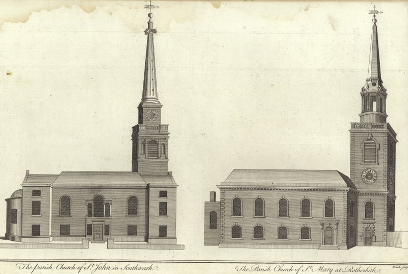 Kostel St John, Southwark a Kostel Panny Marie, Rotherhithe od English School