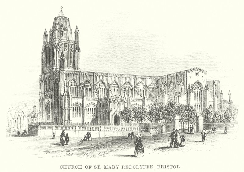 Kostel sv. Marie Redclyffe, Bristol (rytina) od English School