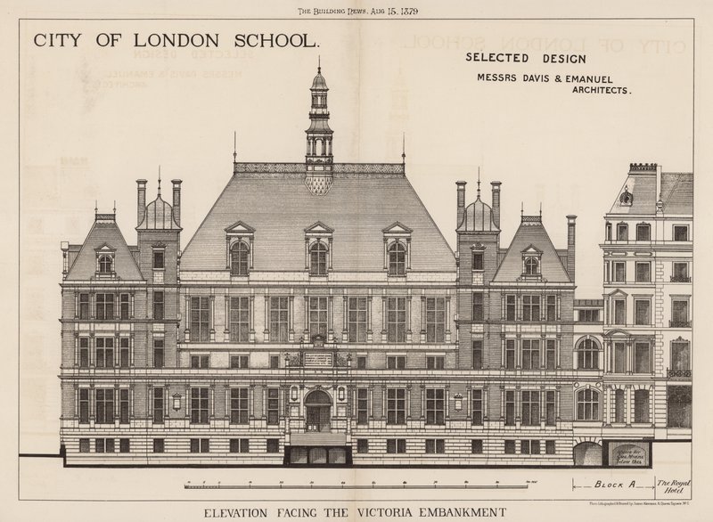 City of London School; s výhledem na Victoria Embankment od English School