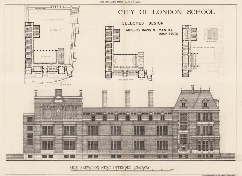 City of London School; boční převýšení od English School