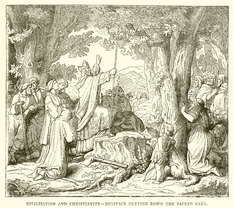 Civilizace a křesťanství – Bonifác kácí Sacred Oaks od English School