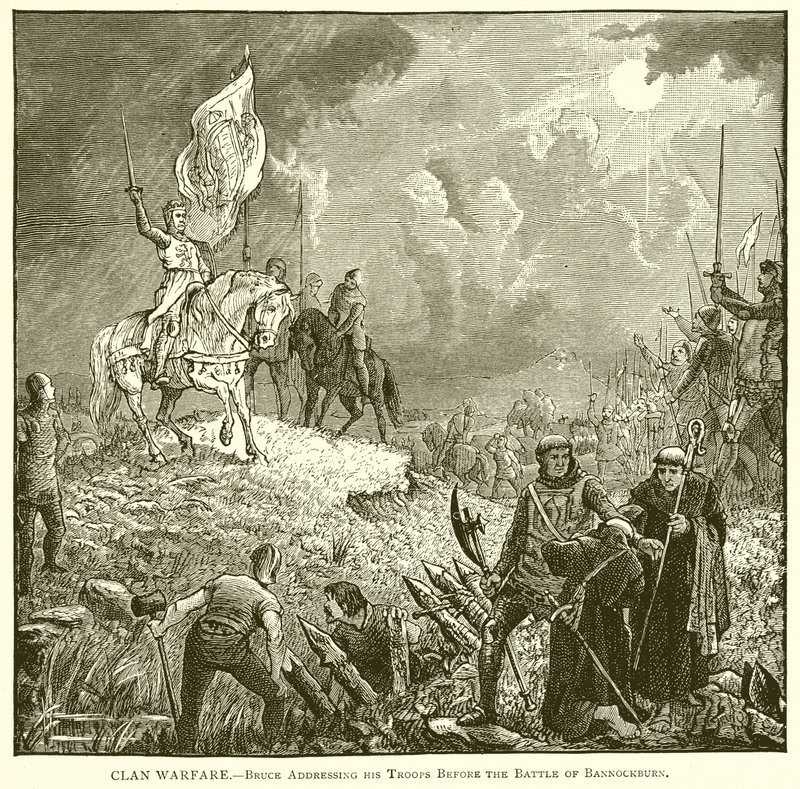 Clan Warfare.-- Bruce oslovuje své jednotky před bitvou u Bannockburnu od English School