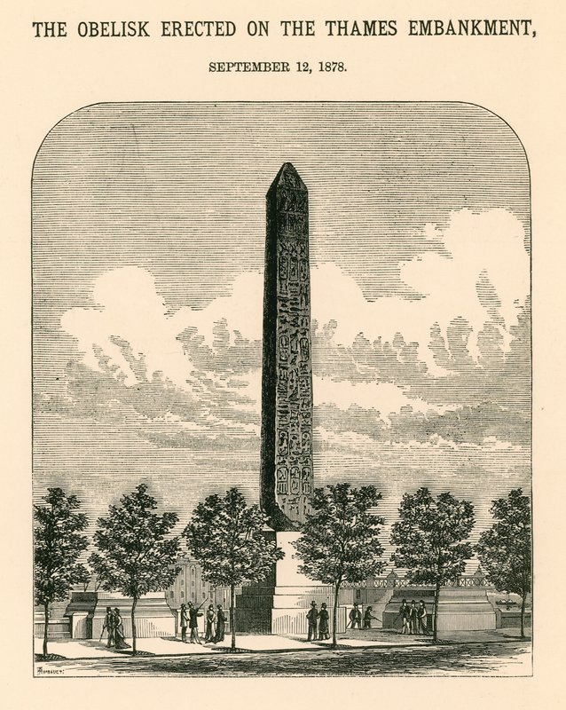 Kleopatrina jehla; Obelisk vztyčený na nábřeží Temže, 12. září 1878 od English School
