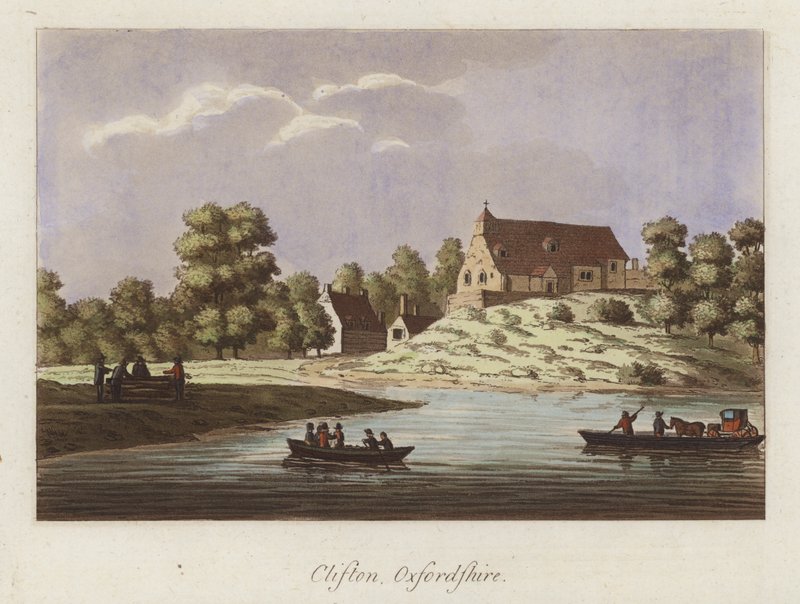 Clifton, Oxfordshire (barevná rytina) od English School