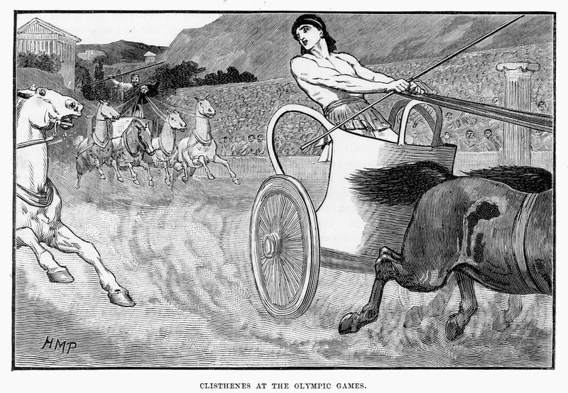 Clisthenes at the Olympic Games, ilustrace z Cassells Illustrated Universal History od Edwarda Olliera, 1890 od English School