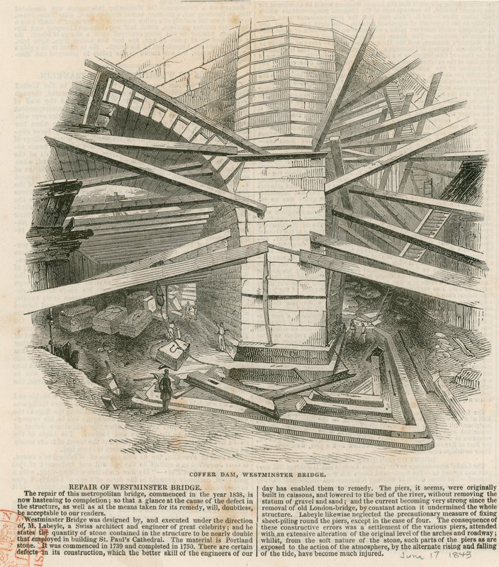 Coffer dam, Westminster Bridge od English School