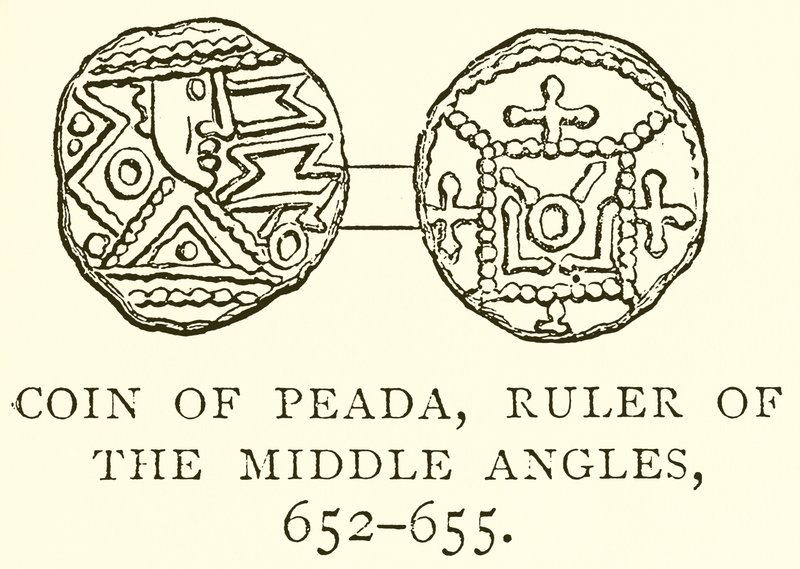 Coin of Peada, vládce středních úhlů, 652--655 od English School