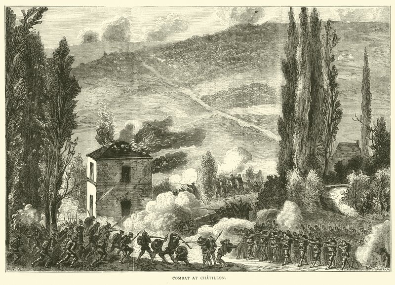 Boj u Chatillonu, říjen 1870 od English School