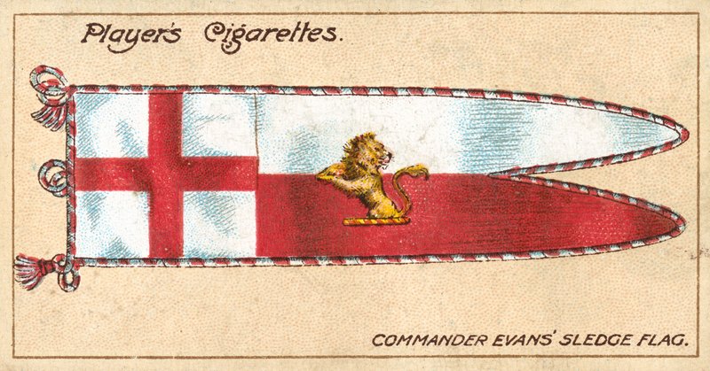 Vlajka na saních velitele Evanse (chromolitho) od English School
