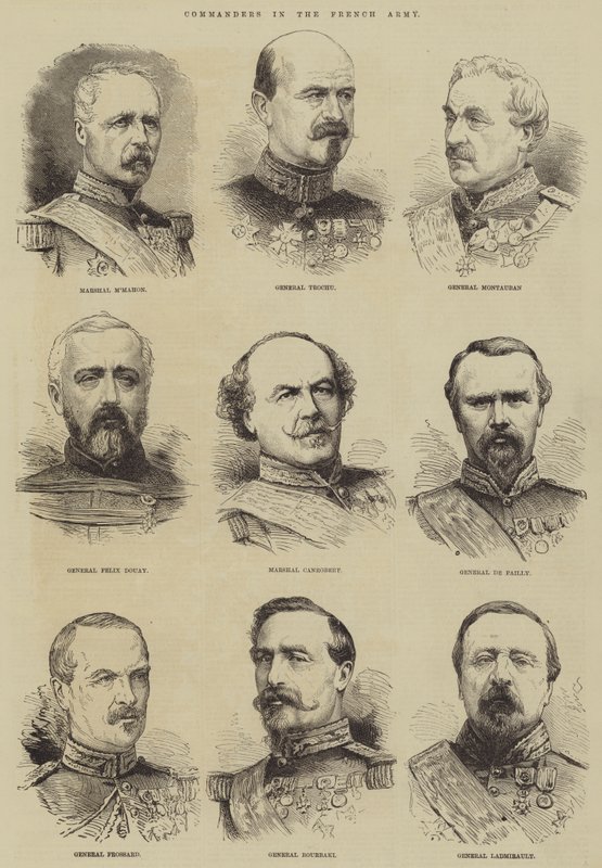 Velitelé ve francouzské armádě (rytina) od English School