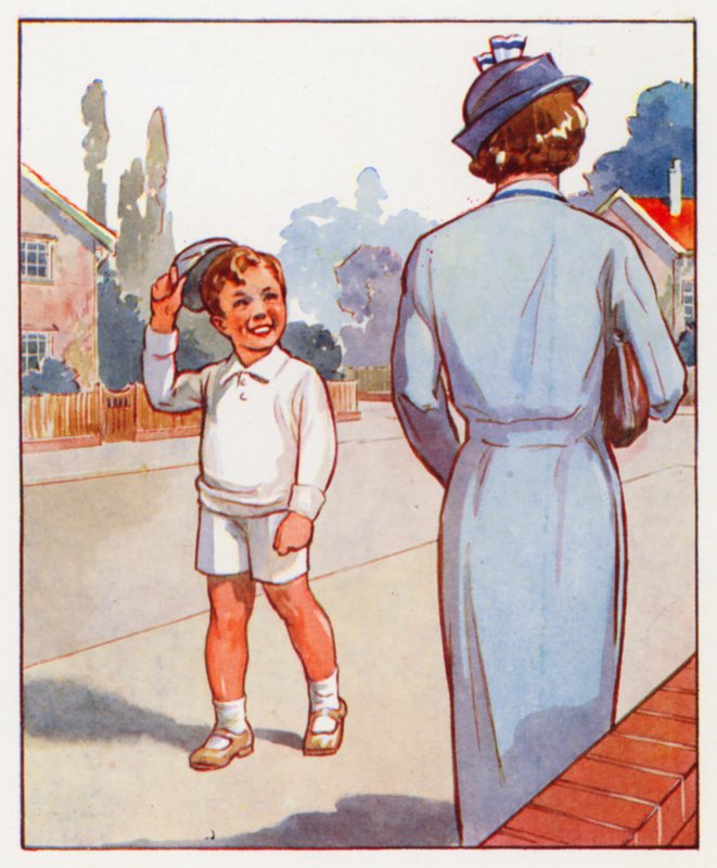 Příkazy: Sundejte dámě čepici (barevná litografie) od English School