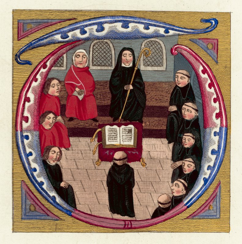 Confirmation of the Deed Of Alms (barevná rytina) od English School