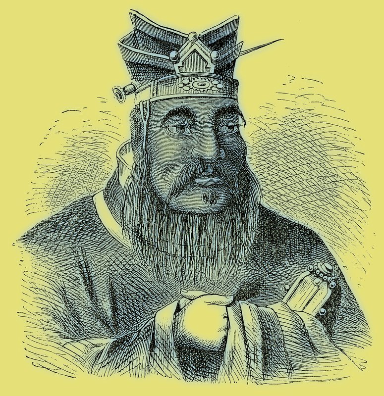 Konfucius, ilustrace z Ilustrované historie světa, publikované kolem roku 1880 (digitálně vylepšený obrázek) od English School