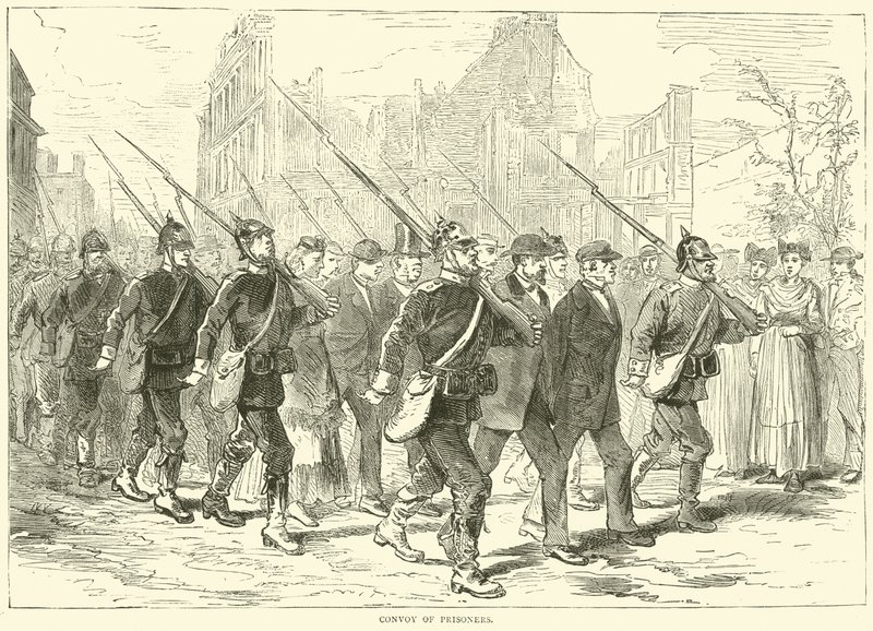 Konvoj zajatců, říjen 1870 od English School