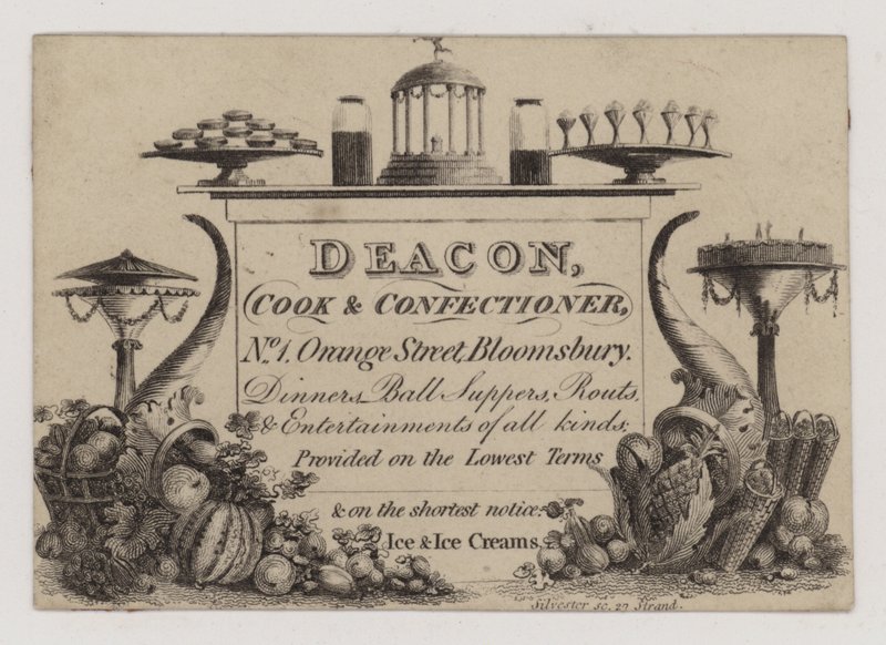 Cook & Confectioner, Deacon, vizitka od English School
