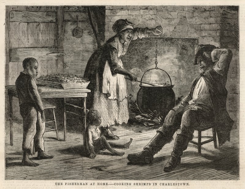 Vaření krevet v Charlestownu od English School