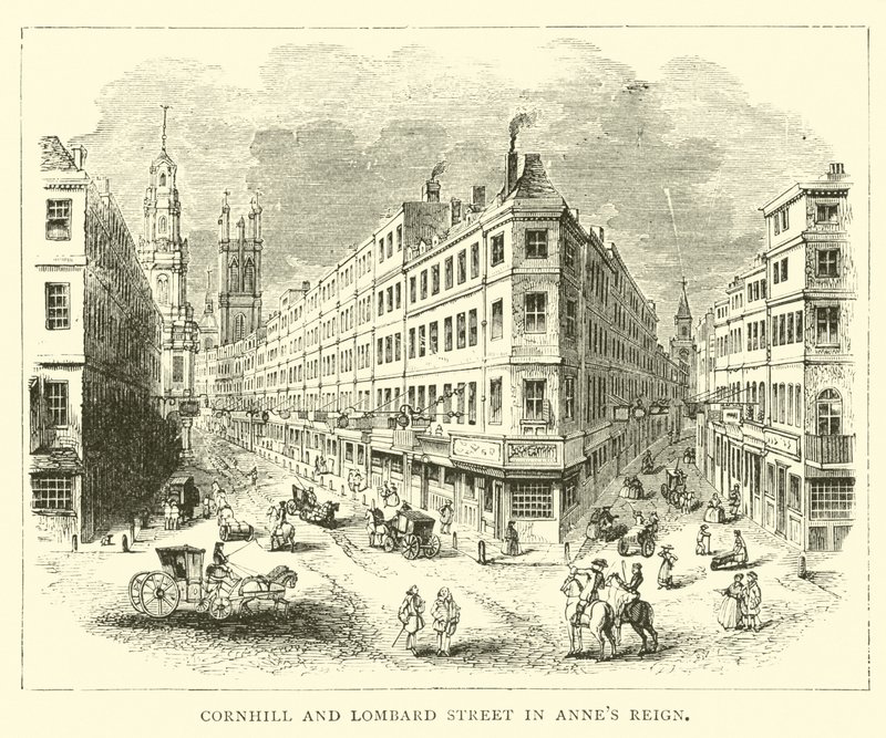 Cornhill a Lombard Street v Annes vládnou od English School