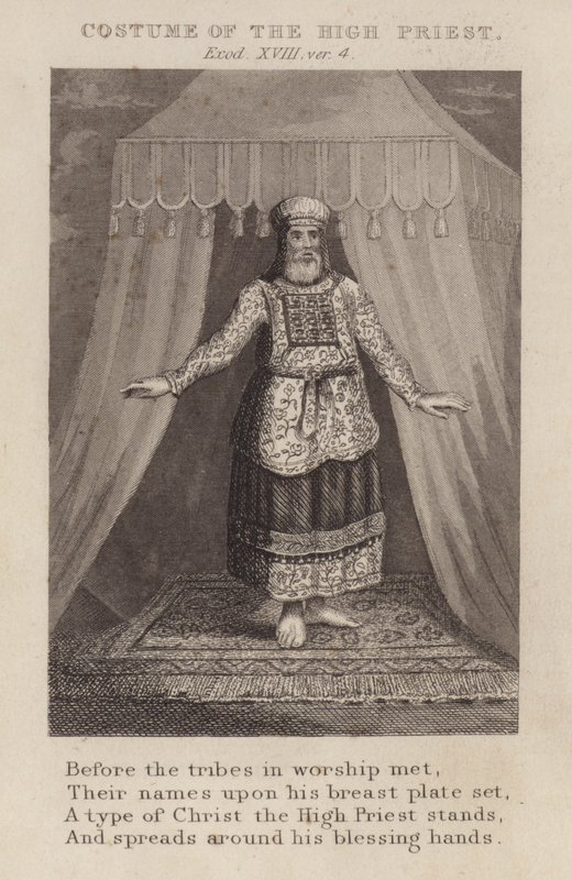 Kostým velekněze, Exodus XVIII, ver 4 (rytina) od English School