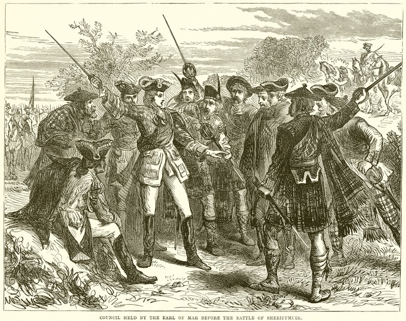 Rada pořádaná hrabětem z Mar před bitvou u Sheriffmuir od English School
