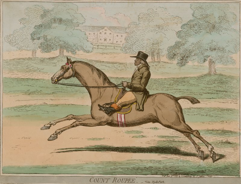 Count Roupee, na kterém jezdil Paul Benfield v Hyde Parku v Londýně od English School