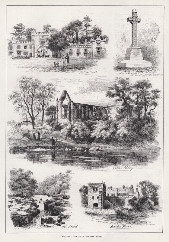 Country Sketches, Bolton Abbey (rytina) od English School