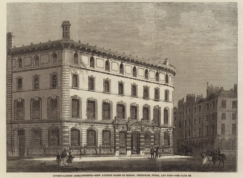 Vylepšení Covent Garden - Nové aukční síně pánů Debenham, Storr and Sons od English School