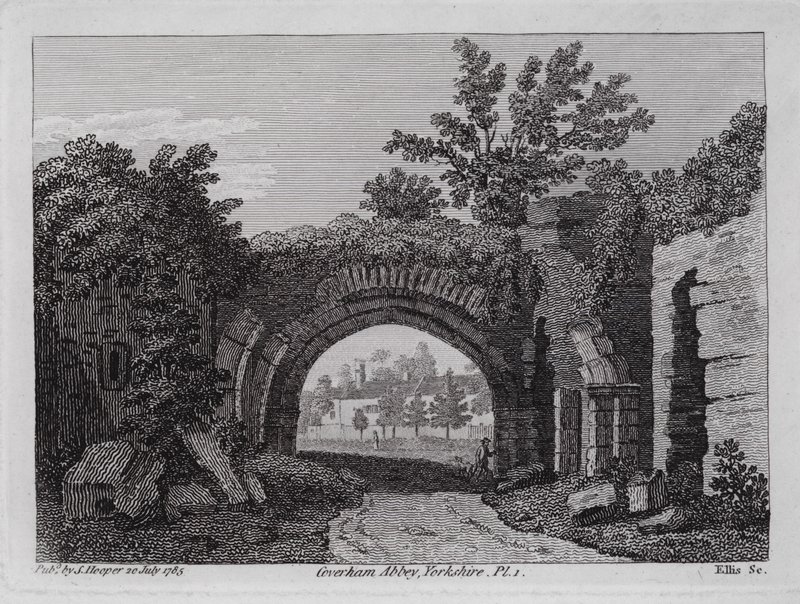 Coverham Abbey, Yorkshire (rytina) od English School