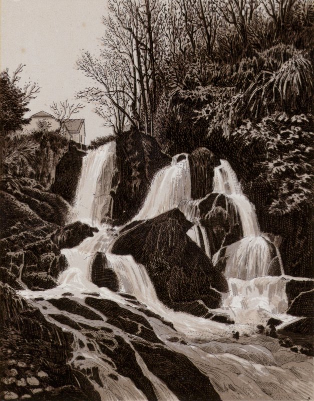 Crawfordsburn Falls (litho) od English School