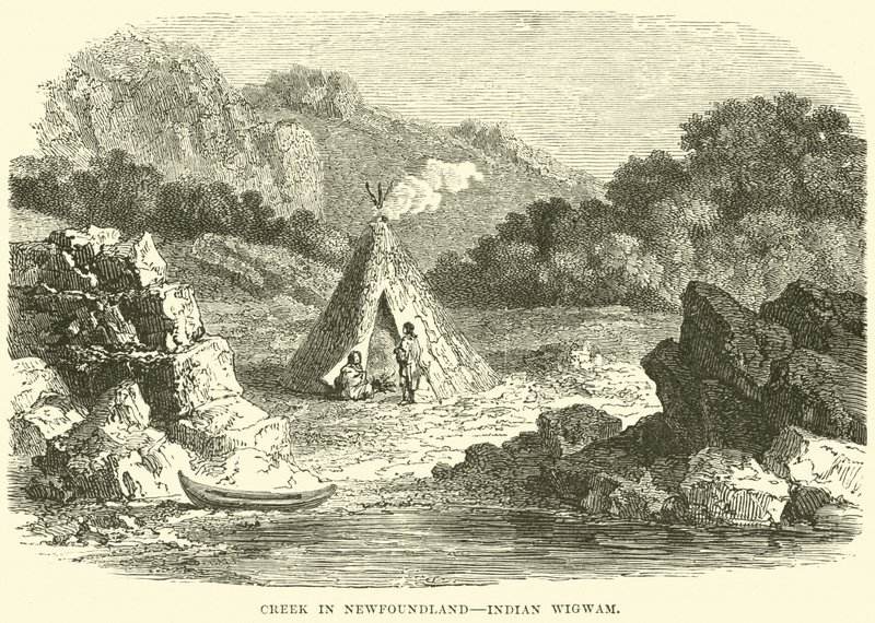Creek v Newfoundland, indický Wigwam od English School