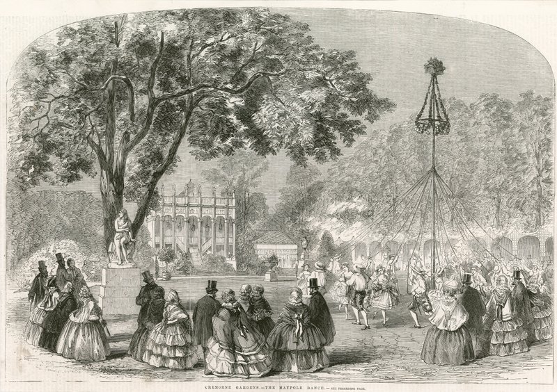 Cremorne Gardens, Londýn, tanec májky od English School