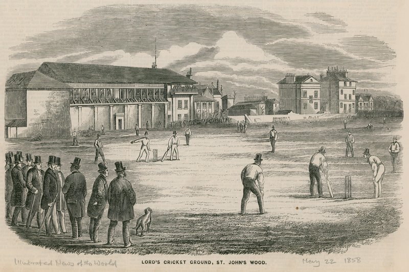 Kriketový zápas na Lords Cricket Ground, St Johns Wood od English School
