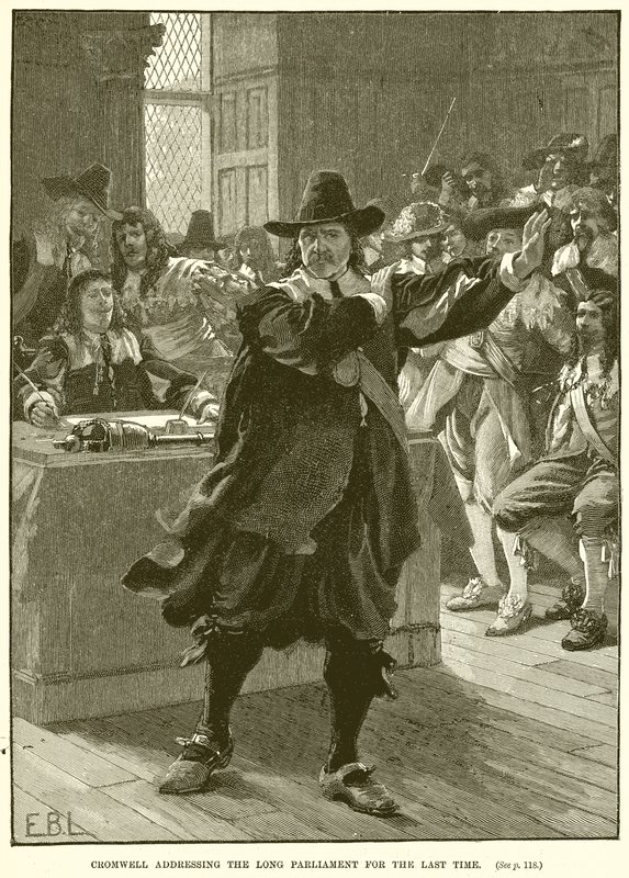 Cromwell naposledy promluvil k Long Parliament od English School